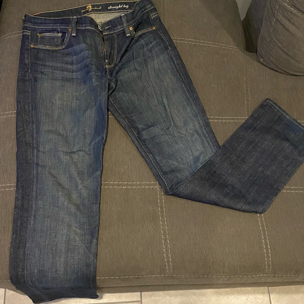 7 For All Mankind Straight Leg Jeans, never worn size 28!